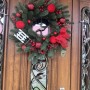 ВІНОК ЛИТИЙ НОВОРІЧНИЙ ЧЕРВОНІ ПРИКРАСИ  ТА САНИ